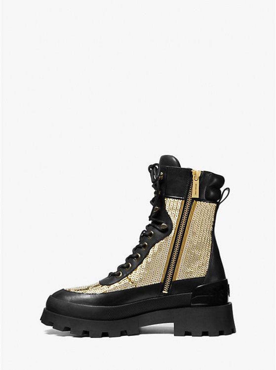 Rowan Embellished Leather Lace-Up Boot