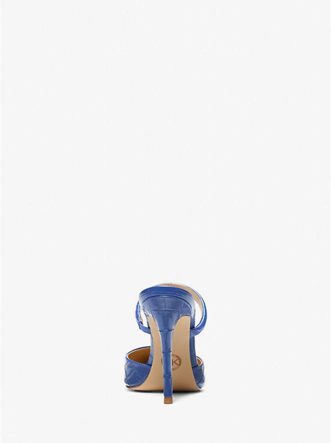 Jessa Crocodile Embossed Leather Mule
