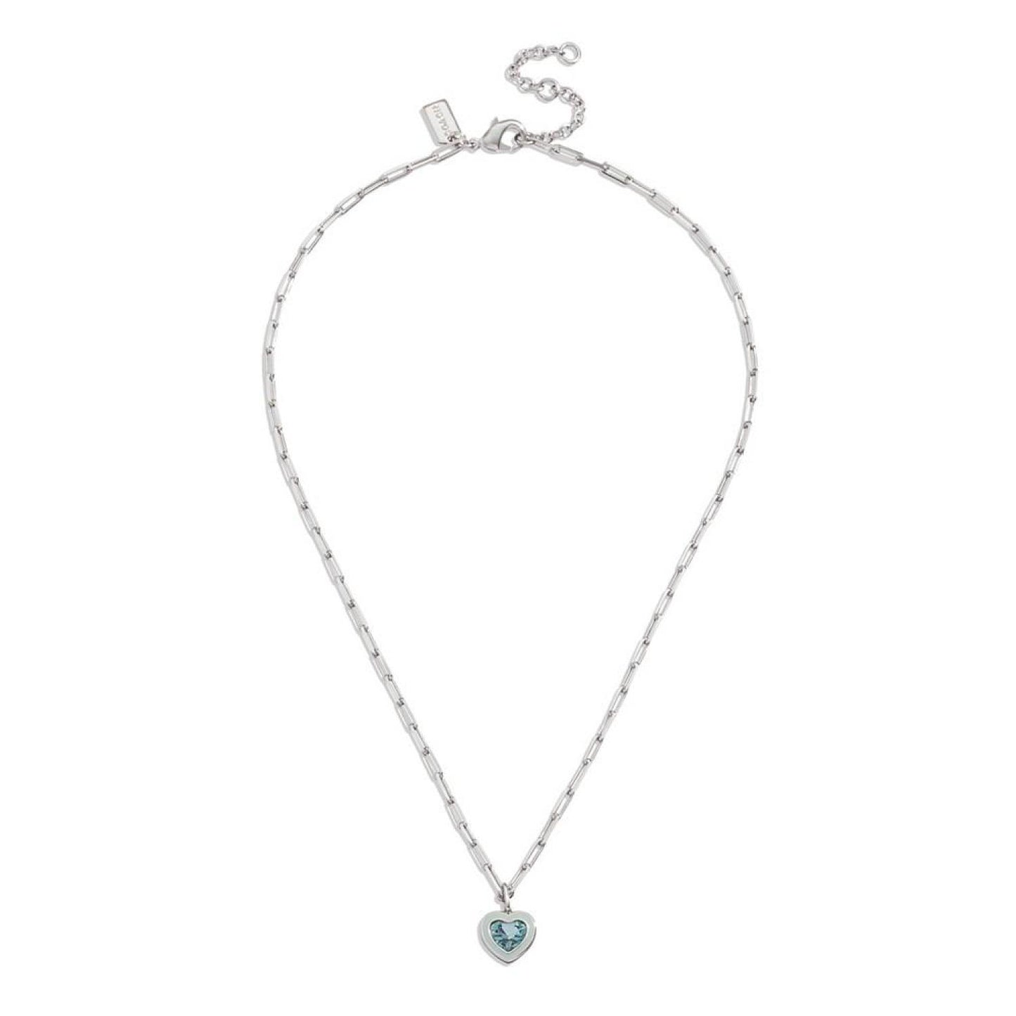 Faux Stone Crystal Heart Pendant Necklace