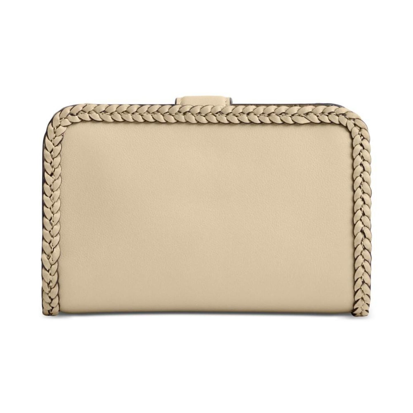 Braided Leather Trim Tabby Medium Wallet