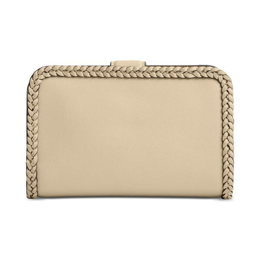 Braided Leather Trim Tabby Medium Wallet