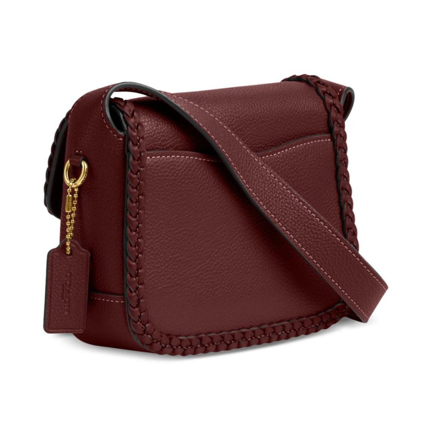 Braided Trim Polished Pebble Leather Tabby Messenger 19