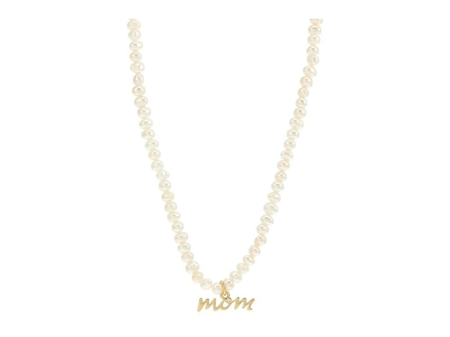 Love You, Mom Pearl Strand Pendant Necklace
