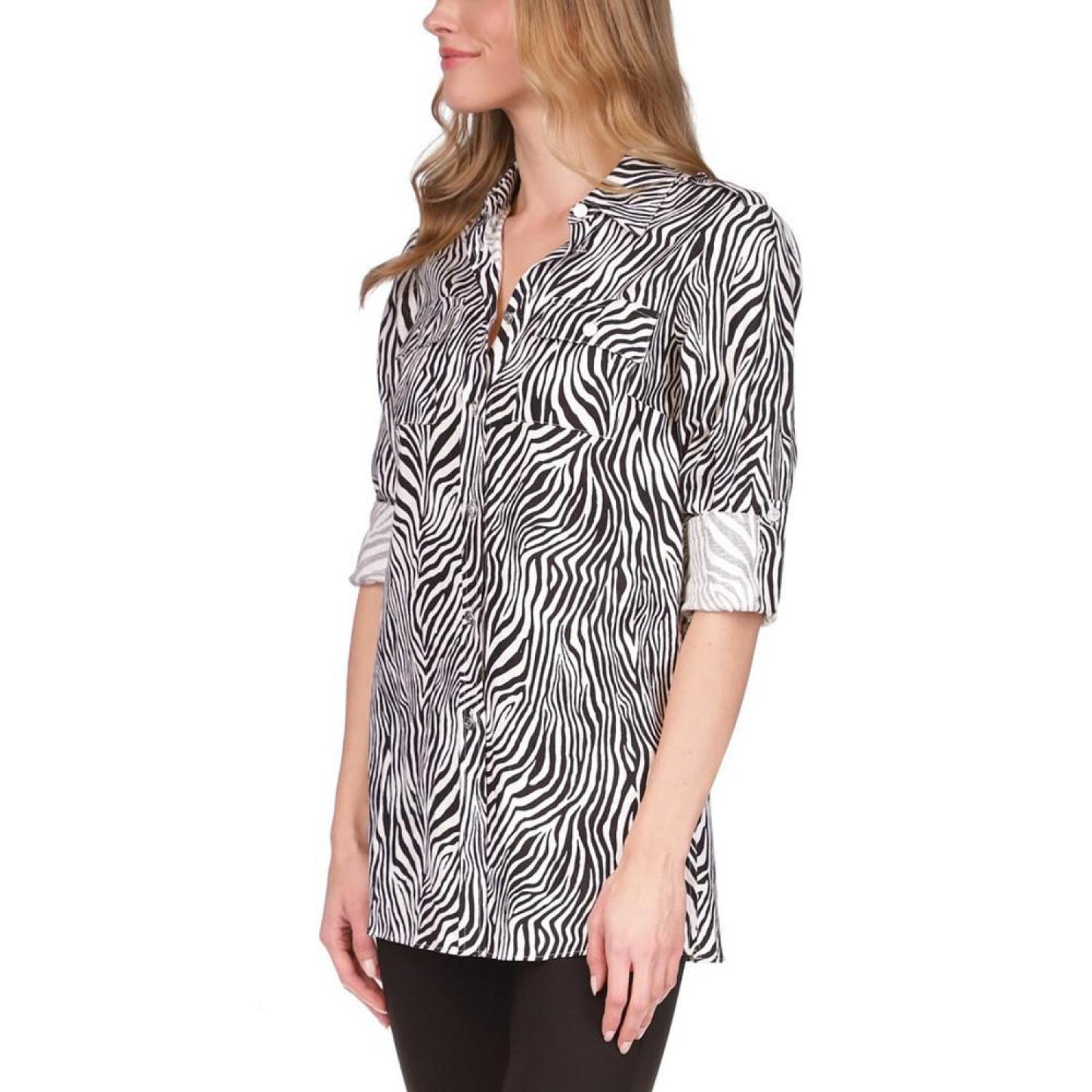 Women's Graphic Zebra Long Sleeve Tunic