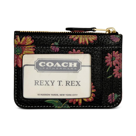 Floral Printed Leather Mini ID Skinny