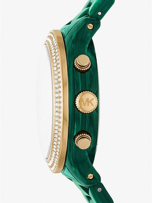 Runway Pavé Gold-Tone and Acetate Watch
