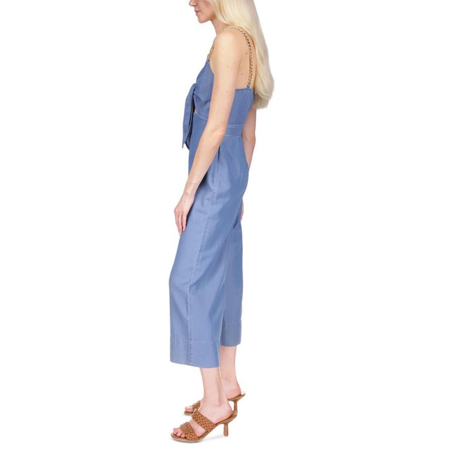 Women's Chambray Tie Jumpsuit, Regular & Petite