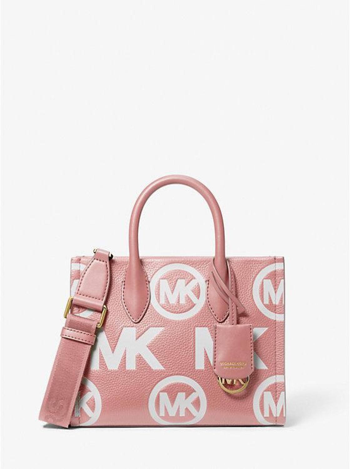 Mirella Small Logo Embossed Pebbled Leather Crossbody Bag