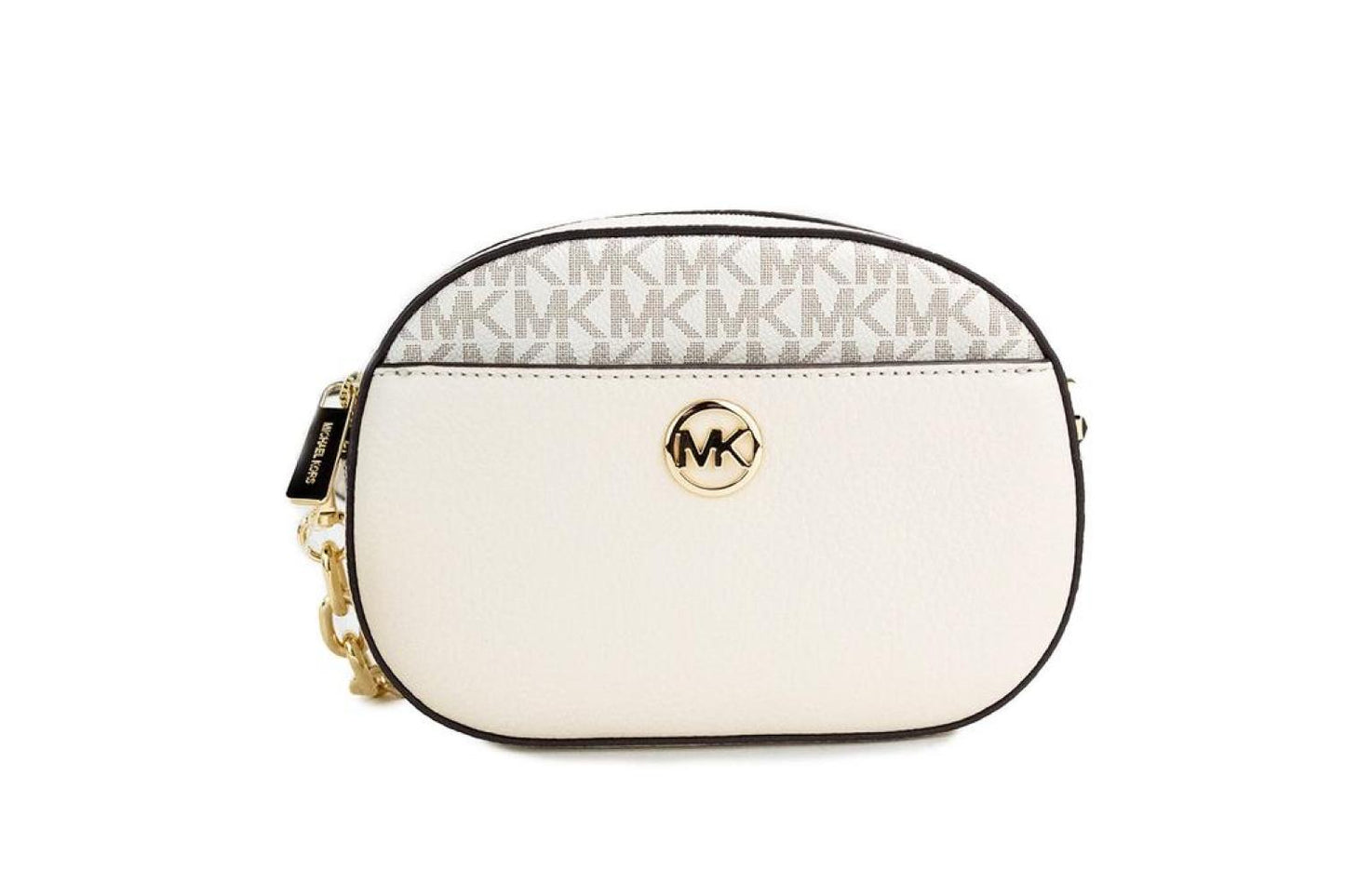Michael Kors Jet Set Glam Leather Oval Crossbody Bag Women's Purse