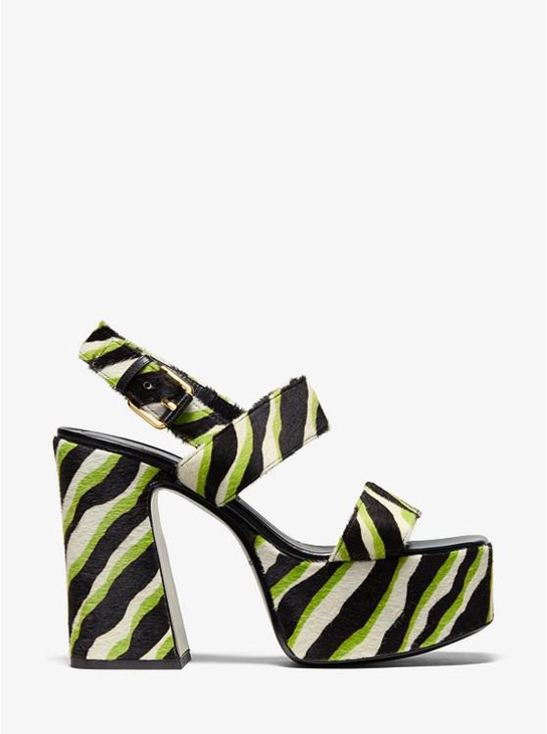 Blaire Zebra Calf Hair Platform Sandal
