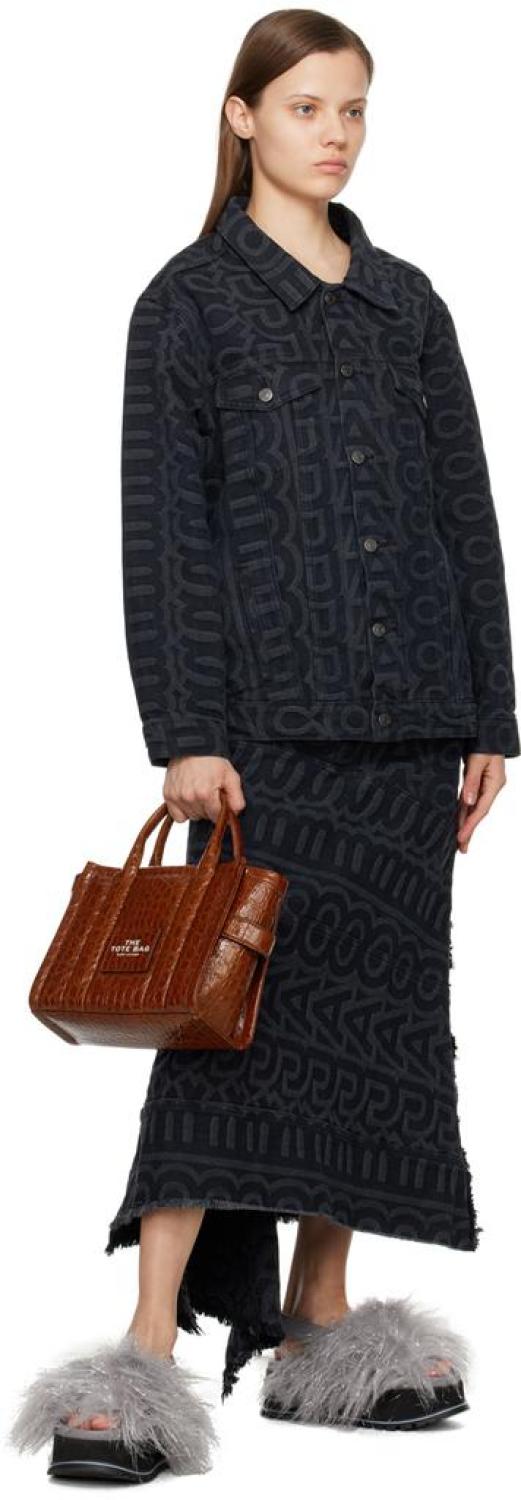 Brown 'The Croc-Embossed Small' Tote