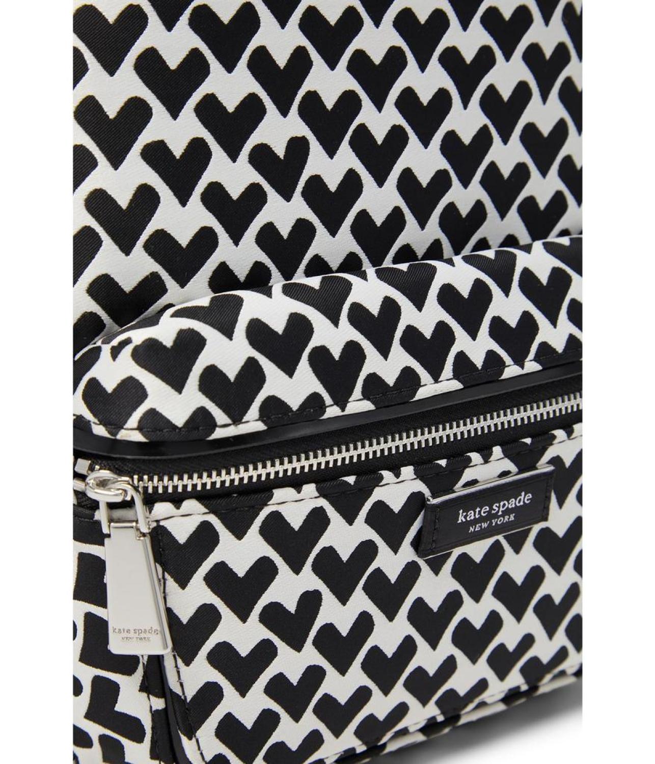 Sam Icon Modernist Hearts Jacquard Fabric Small Backpack