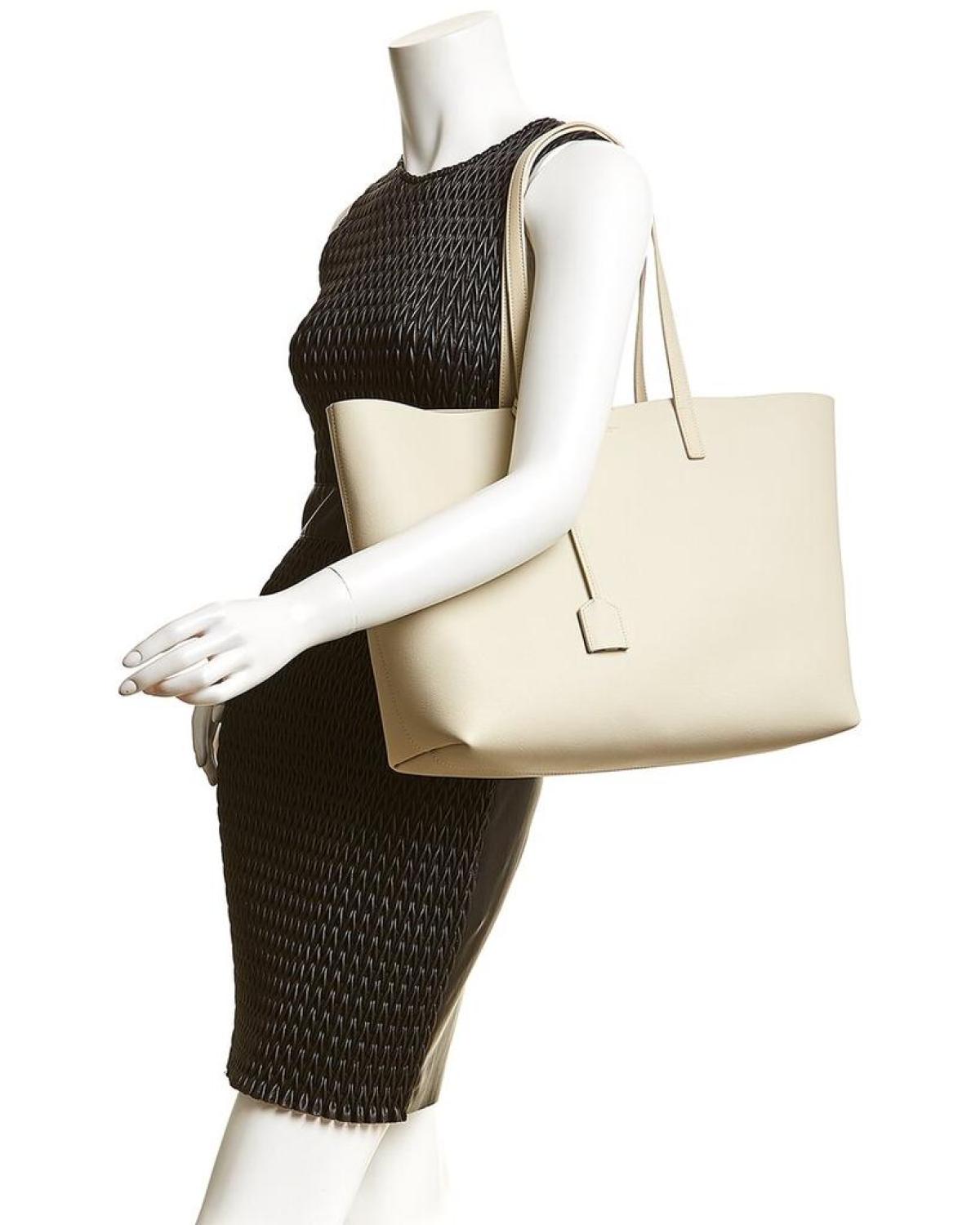 Saint Laurent E/W Leather Shopper Tote