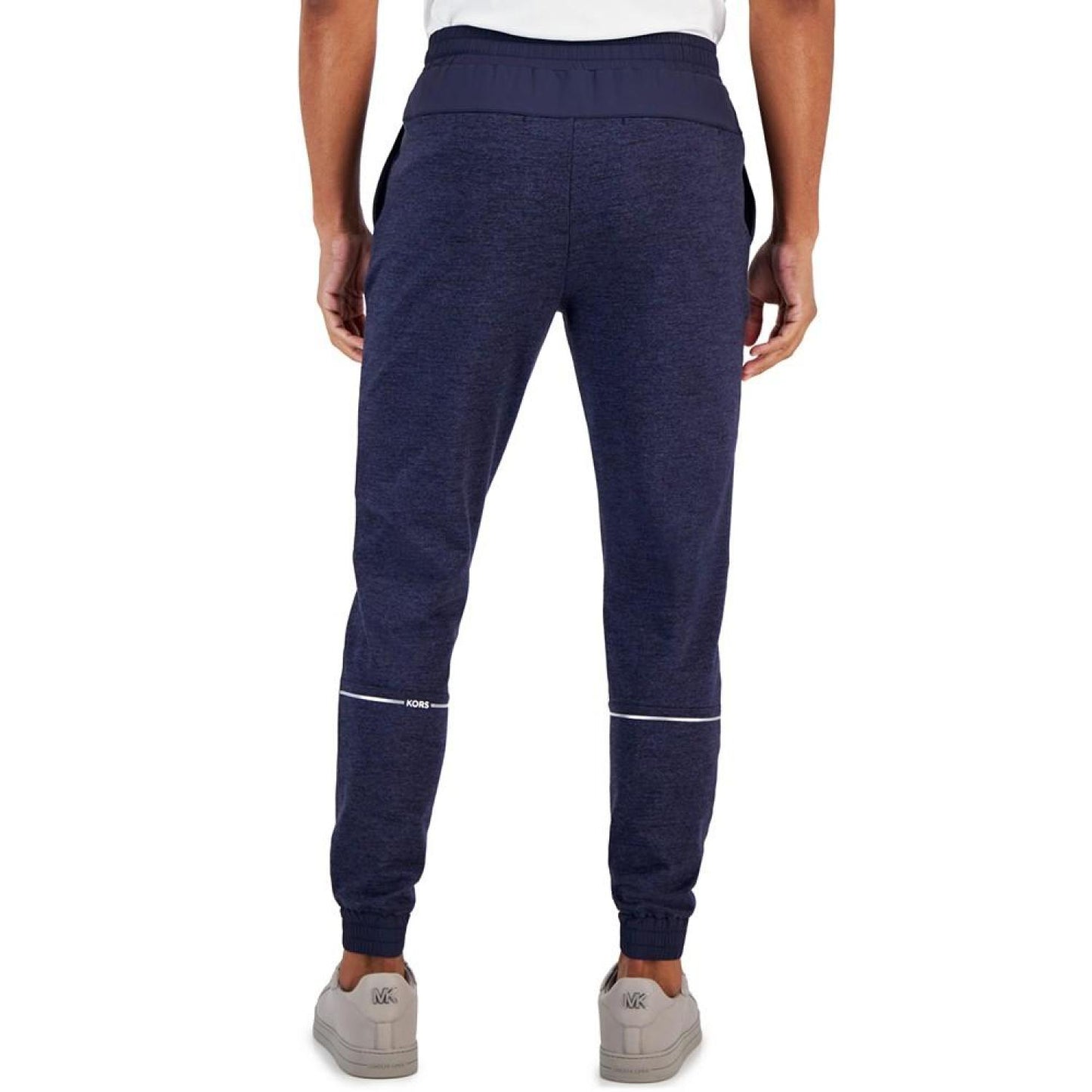 Men's Slim-Fit Wrinkle-Resistant Performance Stretch Mixed-Media Tracksuit Joggers
