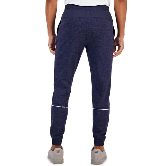 Men's Slim-Fit Wrinkle-Resistant Performance Stretch Mixed-Media Tracksuit Joggers