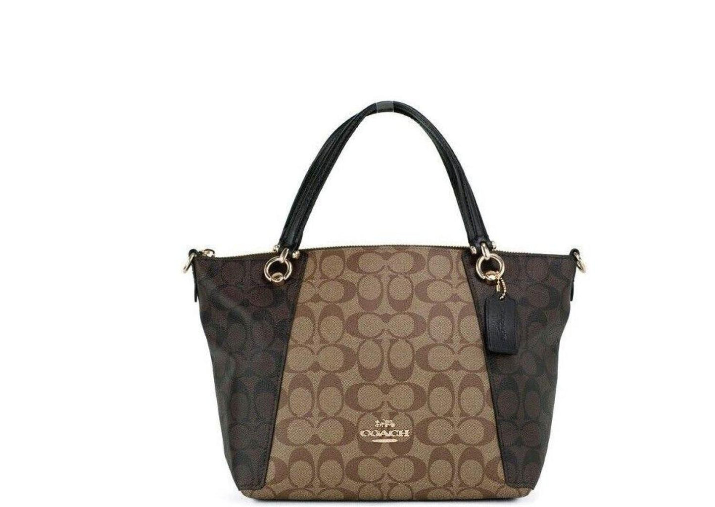 COACH Kacey Blocked Signature Canvas Top Zip Satchel Women's Handbag