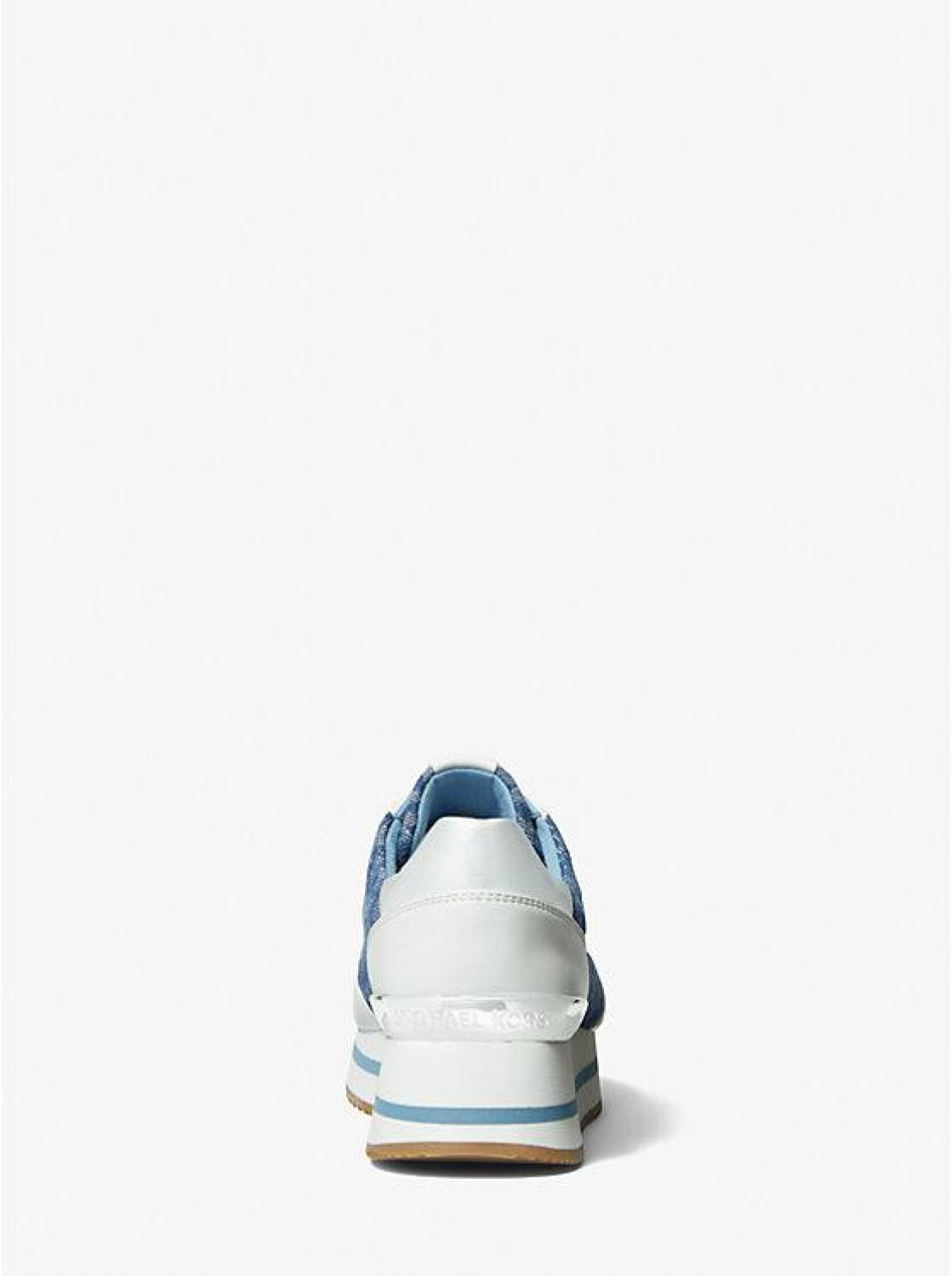 Monique Logo Jacquard Denim Trainer