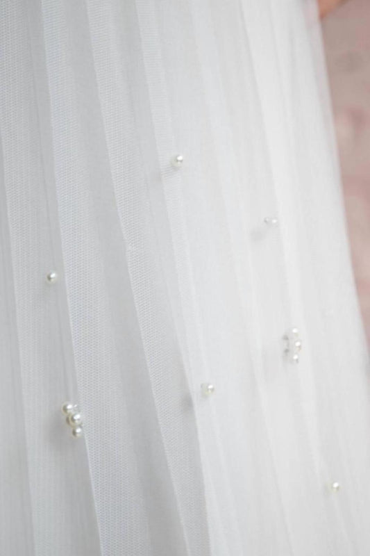 Lila Pearl Tulle Skirt In Ivory