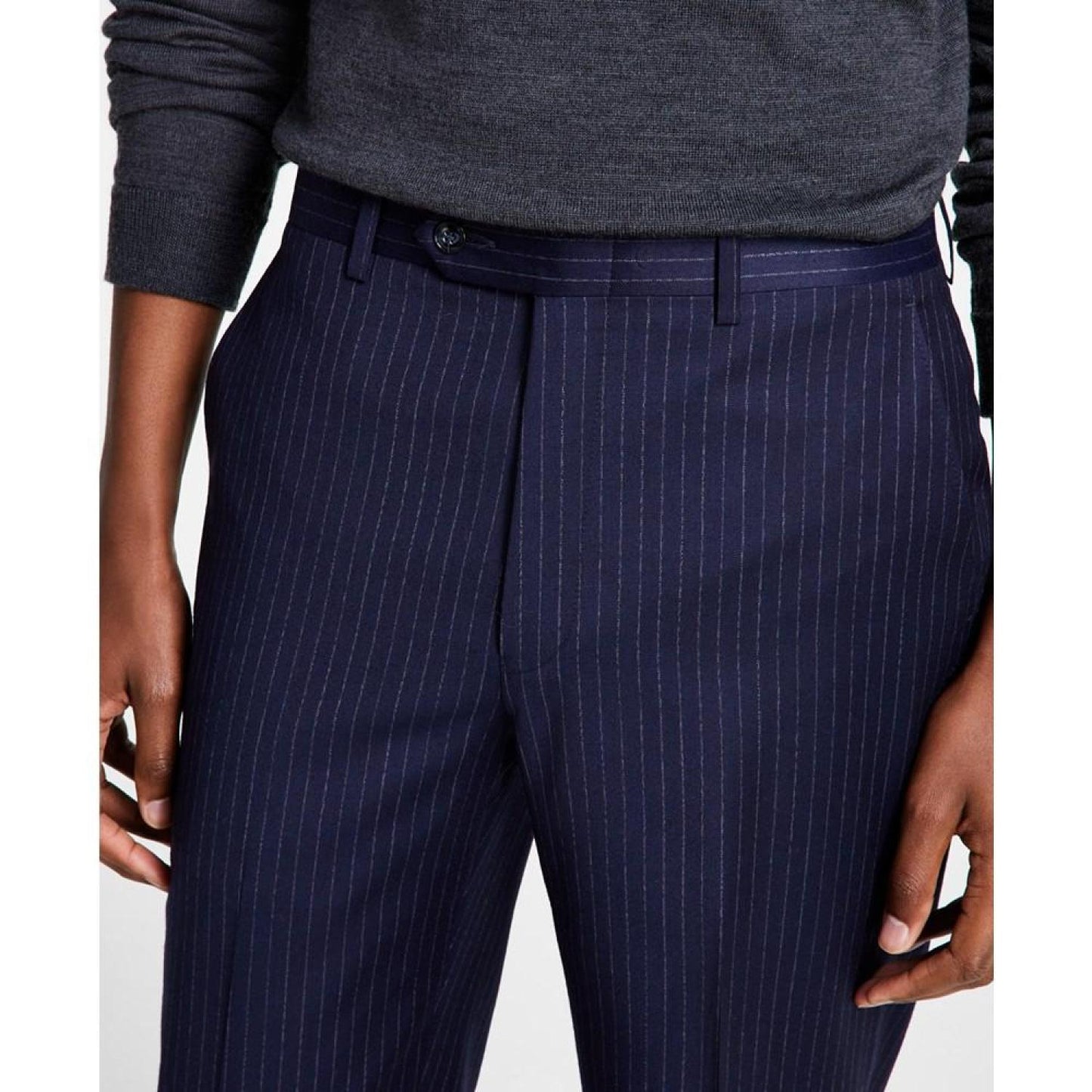 Men's Pinstripe Classic-Fit Wool Stretch Suit Separate Pants