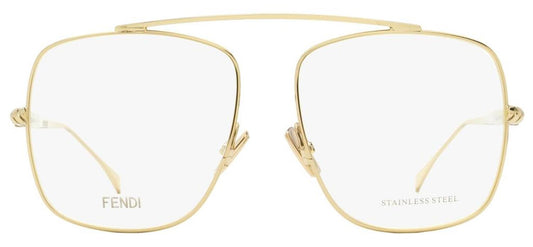 Fendi Women's Square Eyeglasses FF0445 J5G Gold 57mm