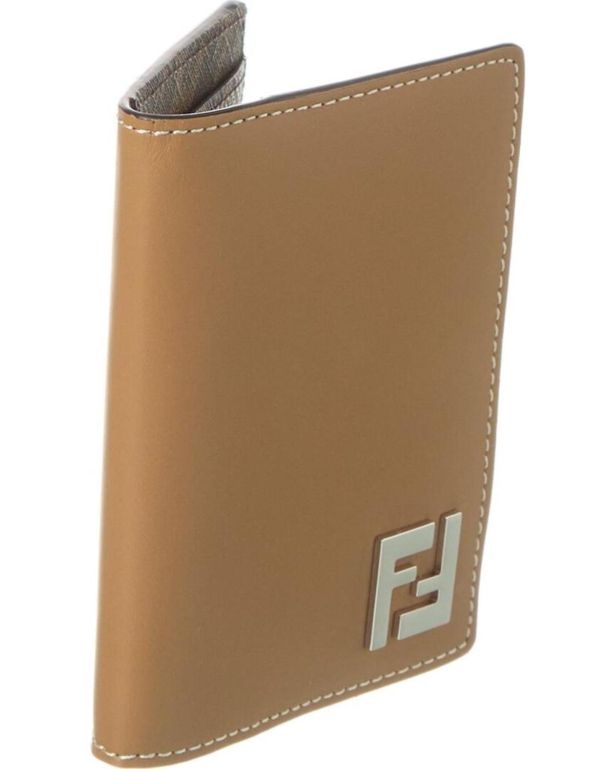 FENDI FF Squared Leather Card Holder