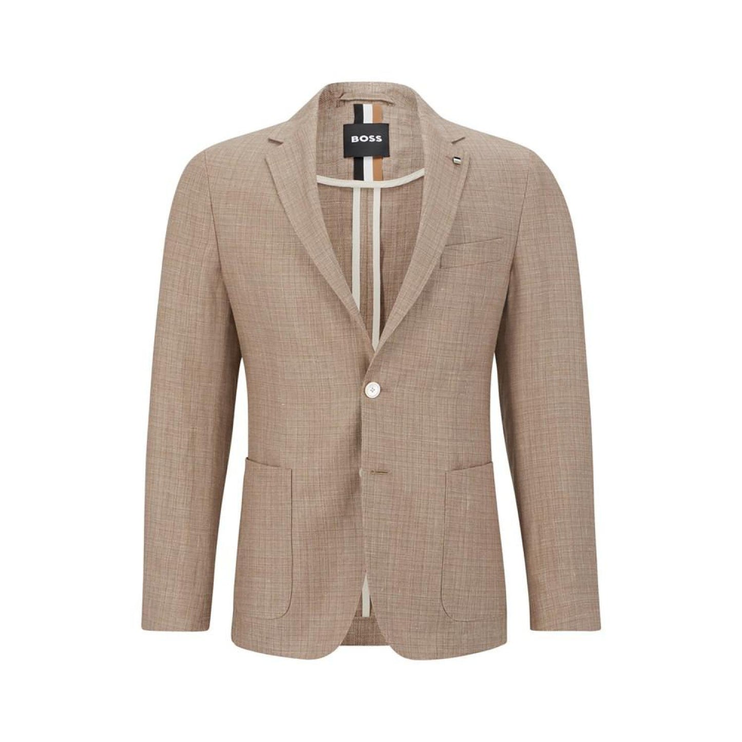 Men's Patterned Linen Slim-Fit Jacket