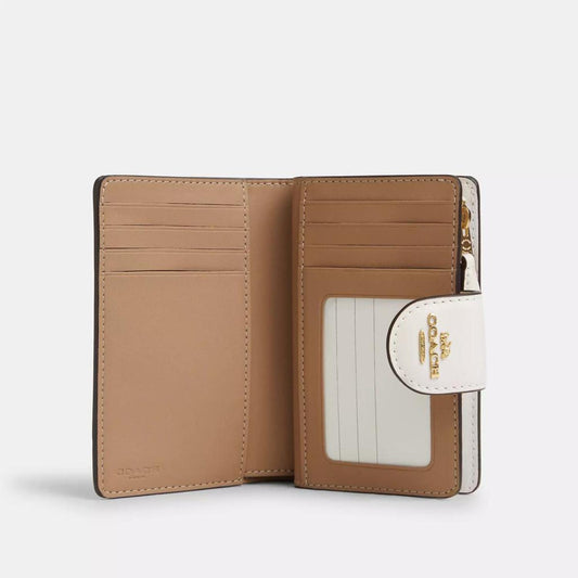 Coach Outlet Medium Corner Zip Wallet In Signature Canvas With Floral Print