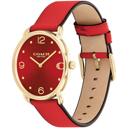 Women's Elliot Red Leather Strap Watch 36mm