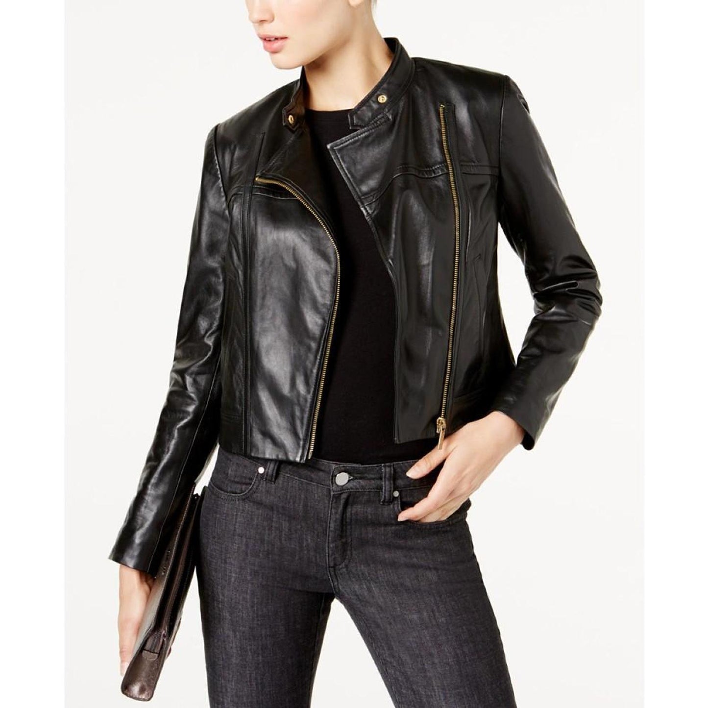 Leather Moto Jacket, Regular & Petite Sizes