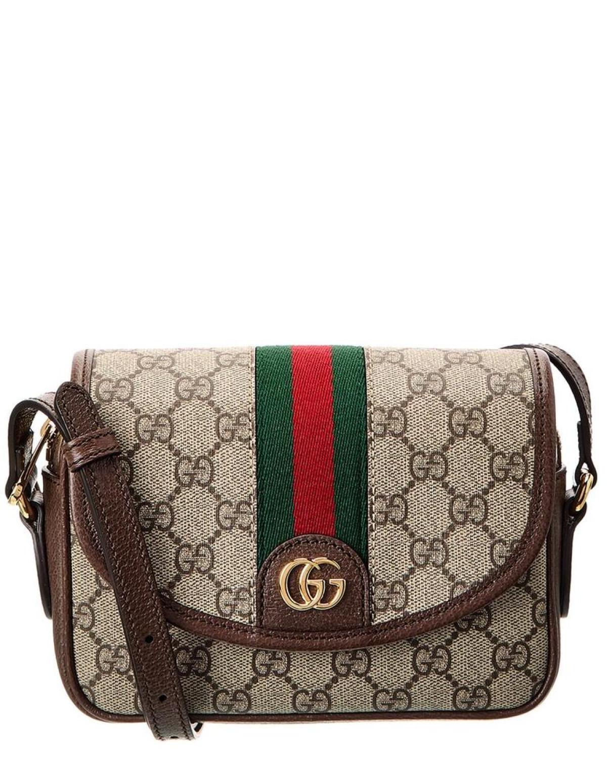 Gucci Ophidia Mini GG Supreme Canvas Leather Shoulder Bag