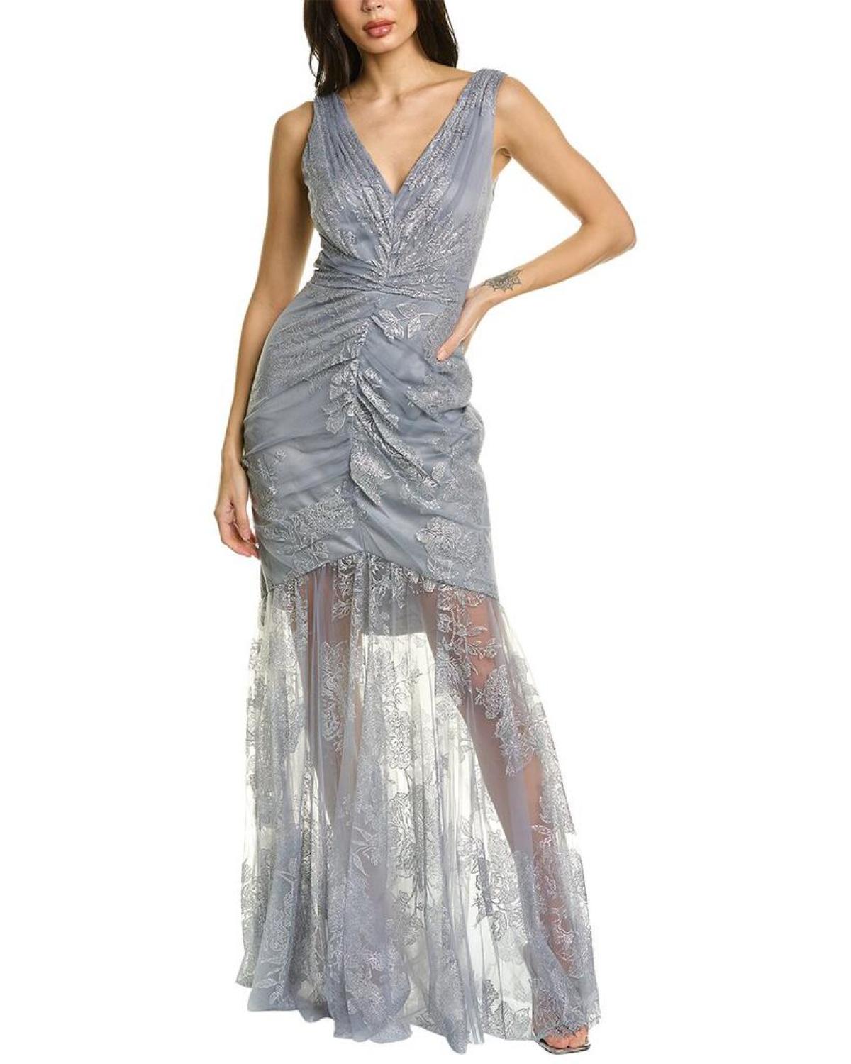 Marchesa Notte V-Neck Gown