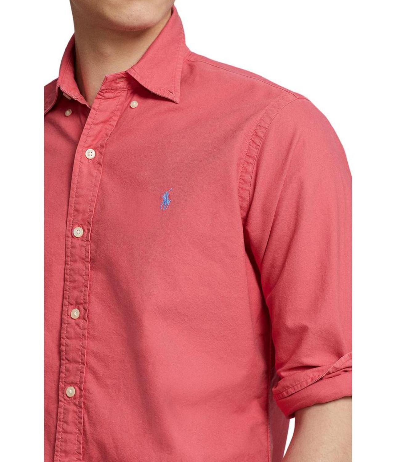 Classic Fit Long Sleeve Garment Dyed Oxford Shirt