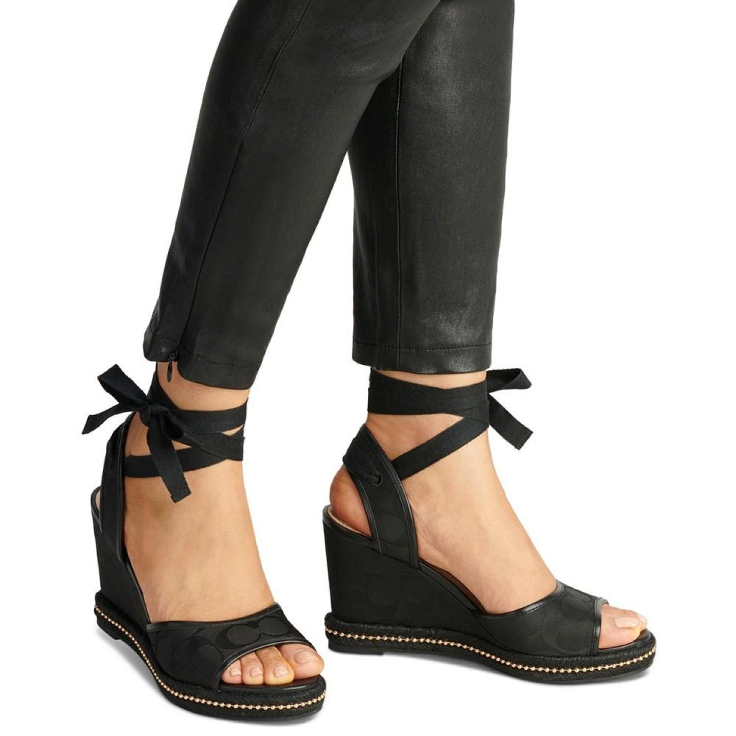 Women's Page Signature Ankle-Tie Wedge Sandals