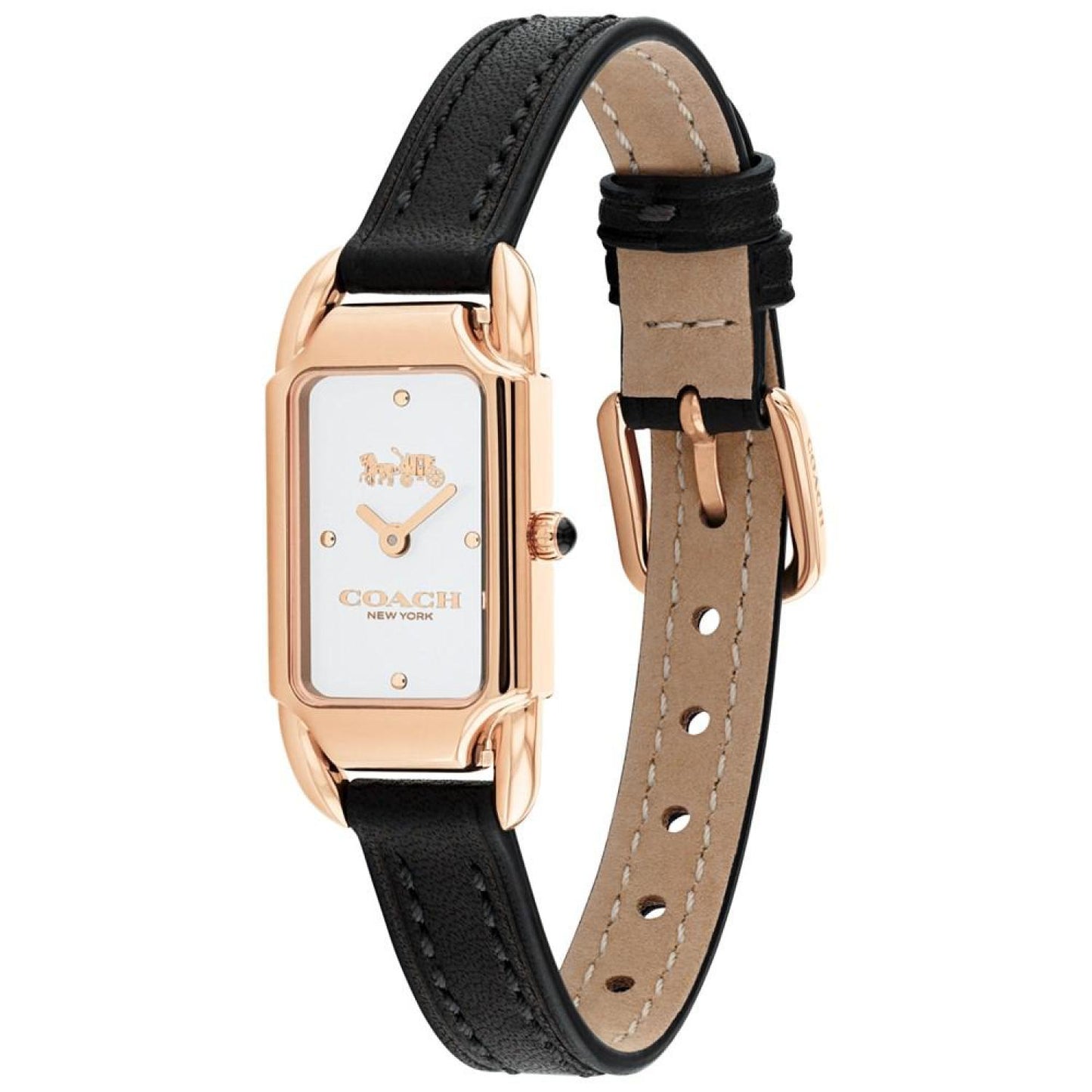 Women's Cadie Black Leather Strap Watch 17.5mmX28.5mm