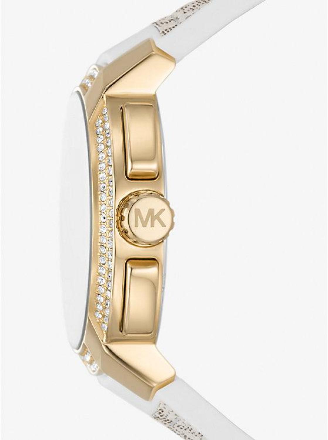 Oversized Sydney Pavé Gold-Tone and Logo Watch