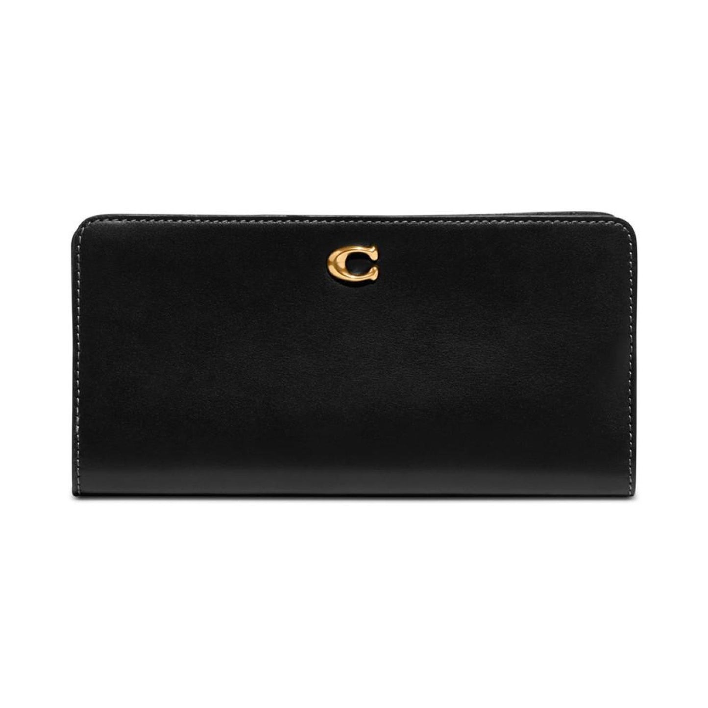 Smooth Skinny Snap-Tab Closure Leather Wallet