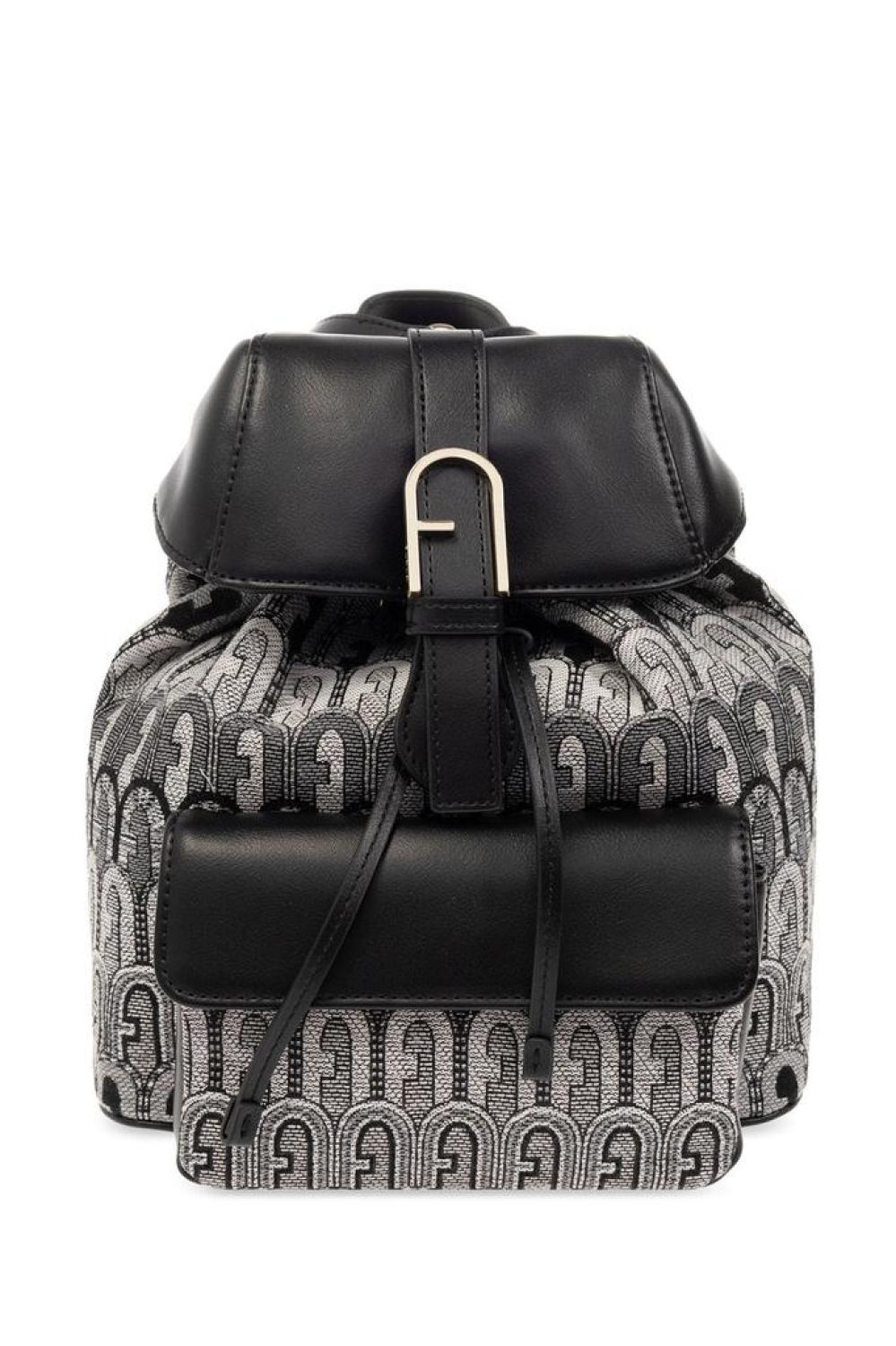 Furla Flow Logo Plaque Drawstring Backpack