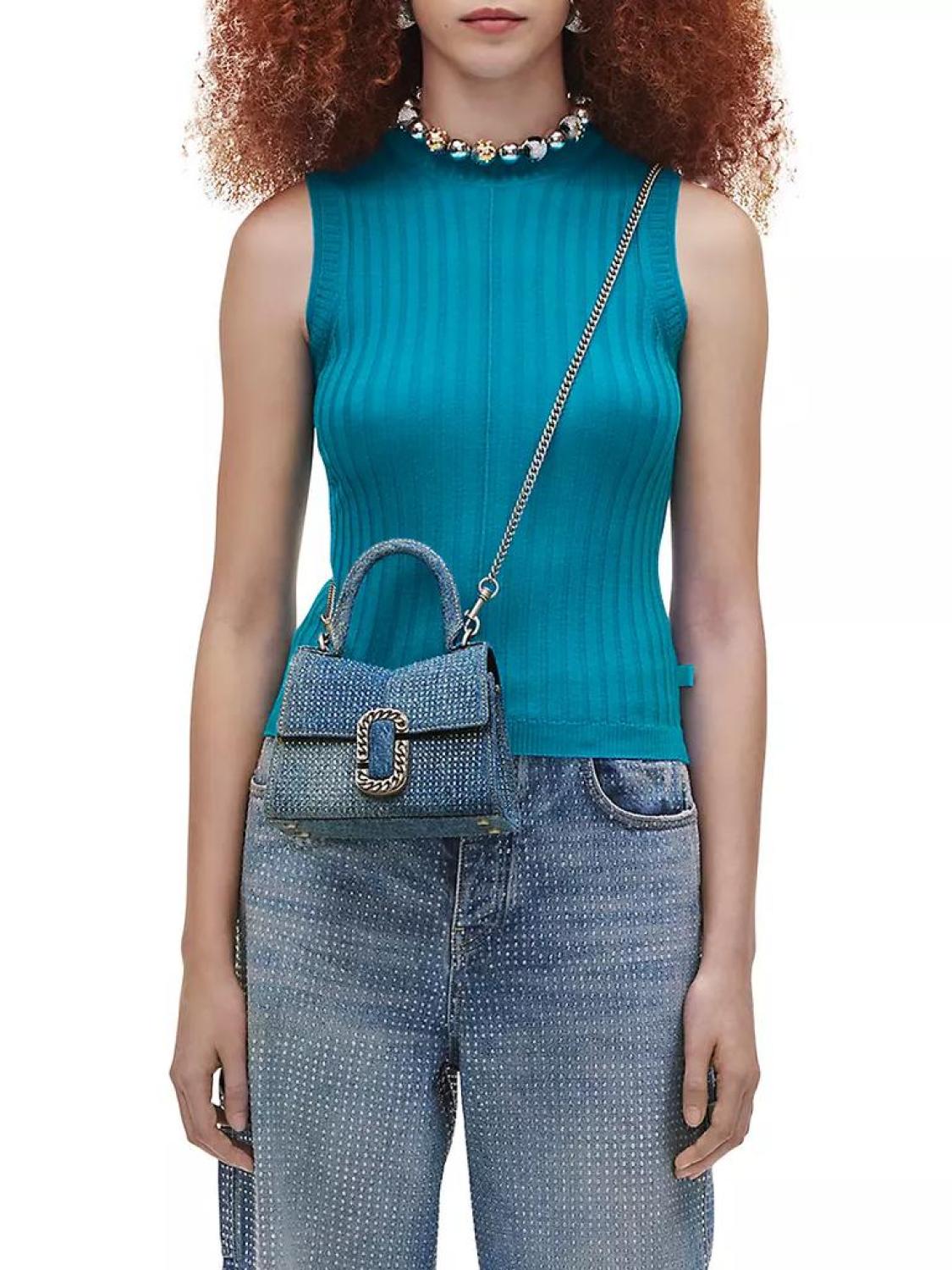 The Crystal Denim St. Marc Mini Top Handle