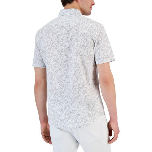 Men's Two-Tone Daisy-Print Shirt