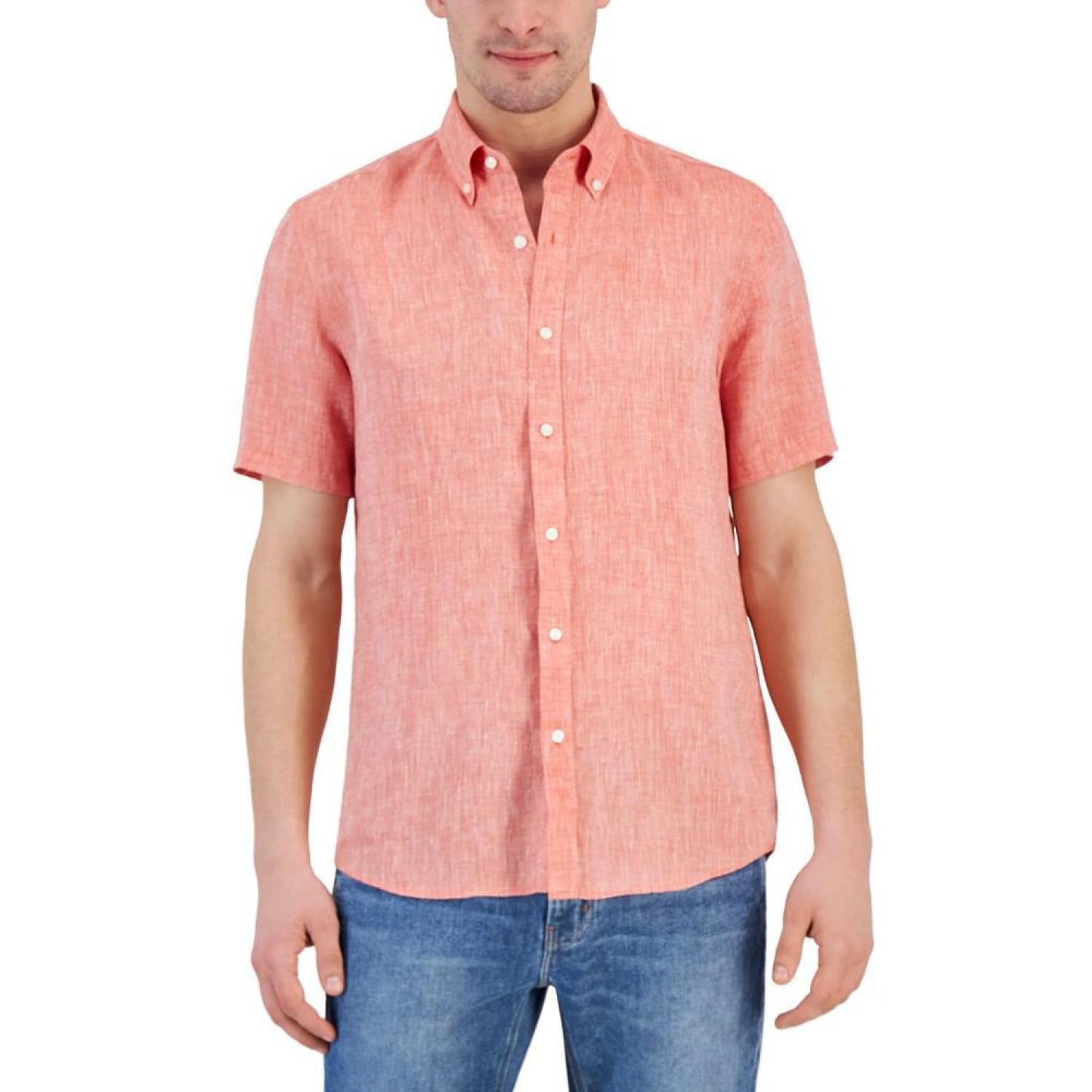 Men's Slim-Fit Yarn-Dyed Linen Shirt