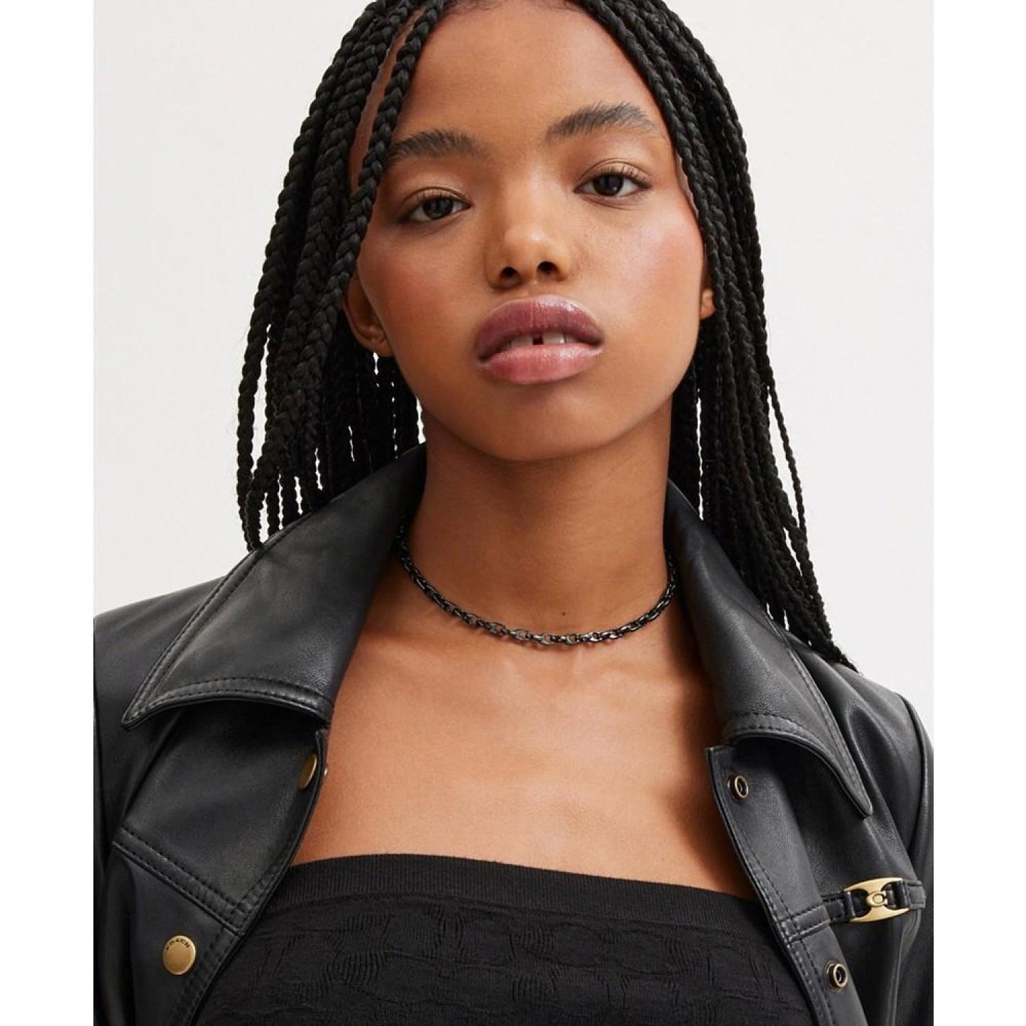 Black Signature Sculpted C Choker Necklace