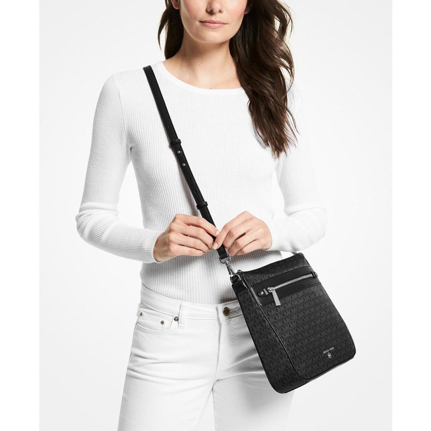 Logo Jet Set Charm Small North South Crossbody