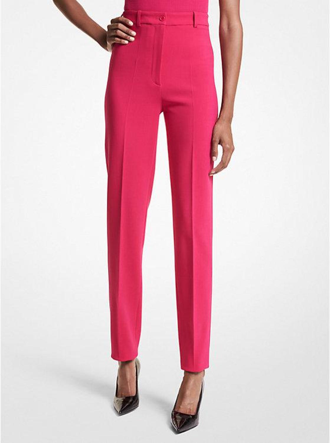 Samantha Stretch Pebble Crepe High-waisted Cigarette Pants