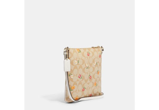 Coach Outlet Mini Rowan File Bag In Signature Canvas With Nostalgic Ditsy Print