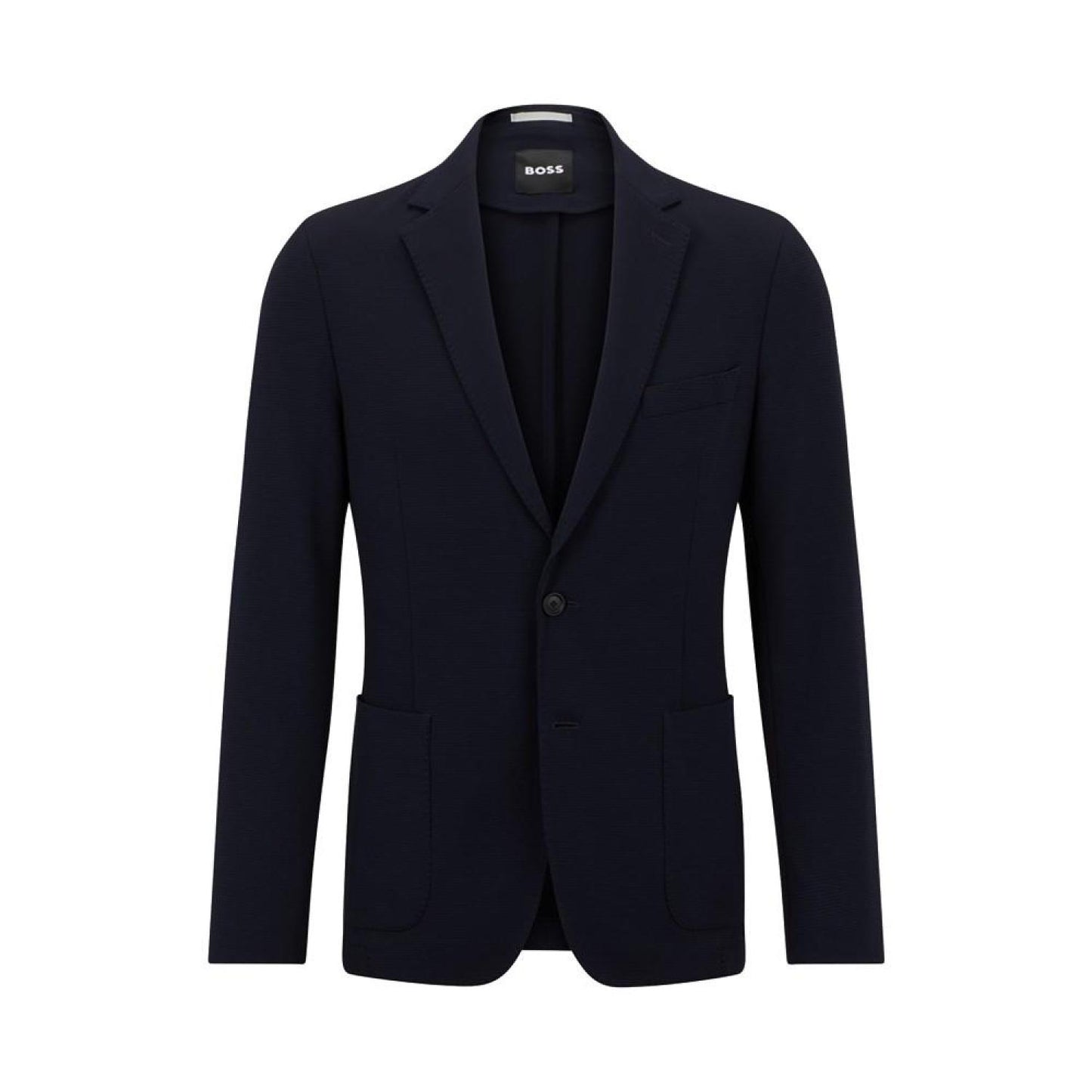 Men's Slim-Fit Jacket in Micro-Patterned Performance-Stretch Jersey