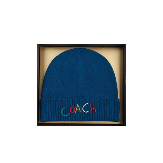 Women's Boxed Embroidered Rib Trim Wool Beanie