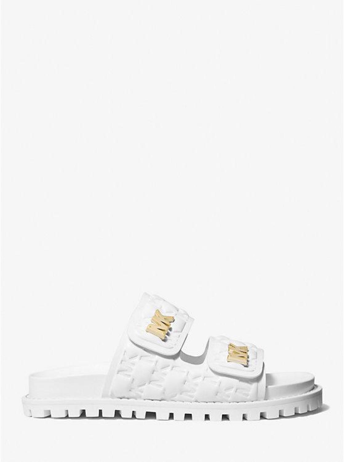 Stark Logo Embossed Faux Leather Slide Sandal