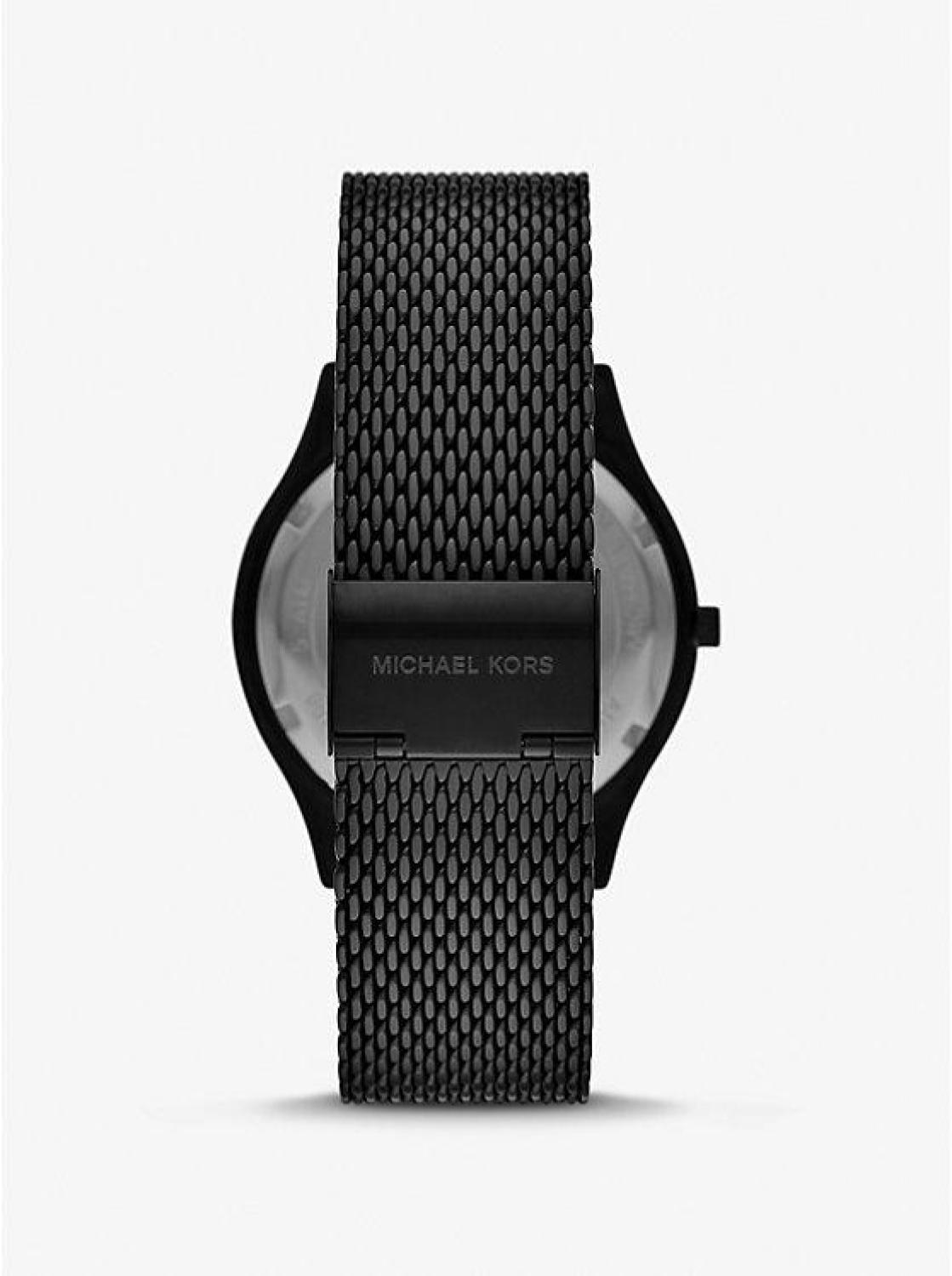 Oversized Slim Runway Black-Tone Watch and Card Case Gift Set