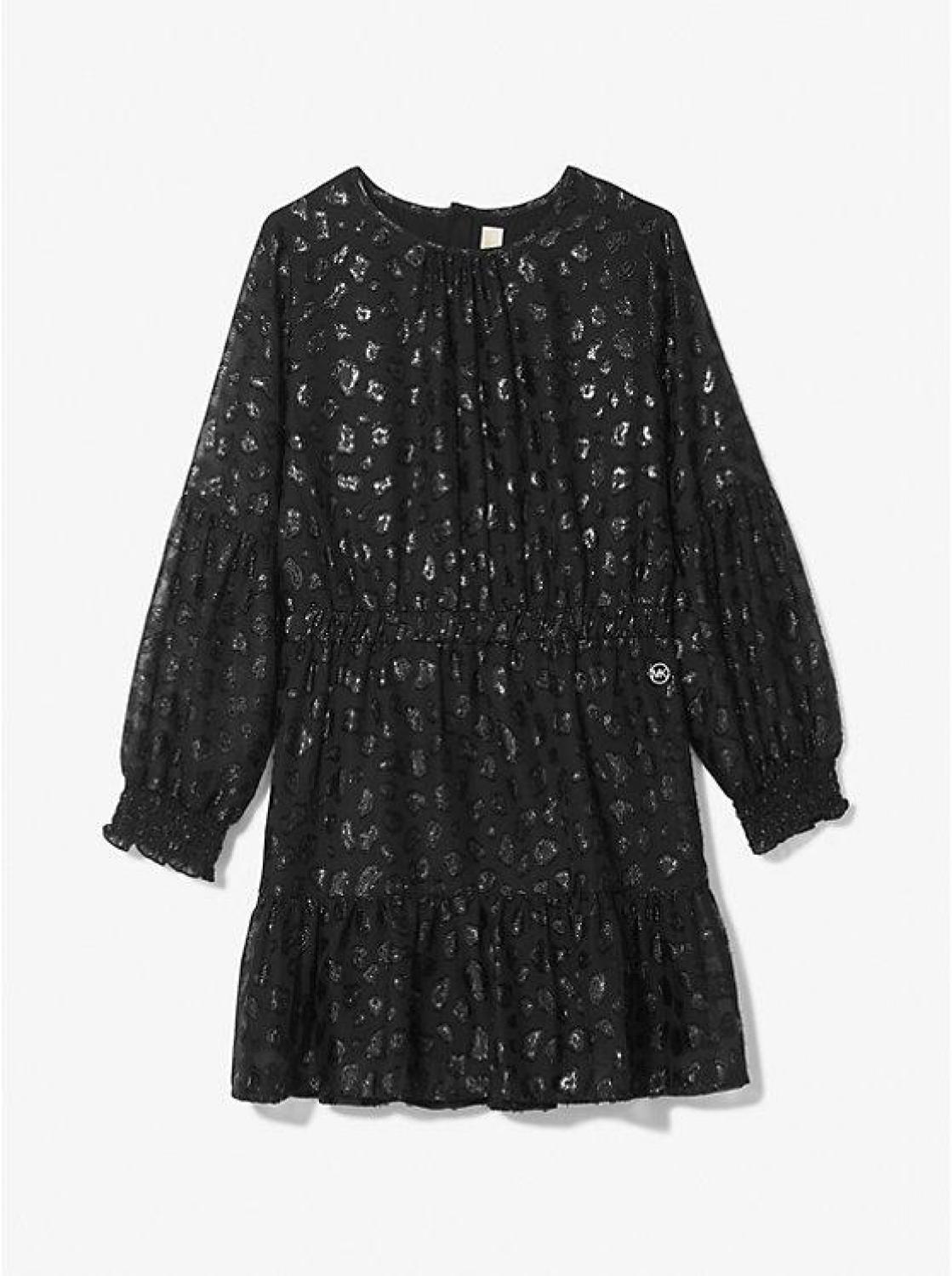 Leopard Fil Coupé Flounce Dress