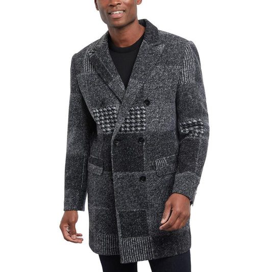 Men's Belfort Double-Breasted Plaid Overcoat